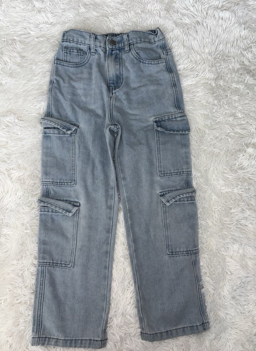 Shein Girls 9 Soft Waist Wider Leg Cargo Jeans. Great Pair, Cute, Comf